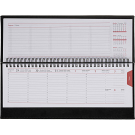 Планинг датированный 2026 год Escalada искусственная кожа 310x130 мм 64 листа черный (чёрный обрез), 70321