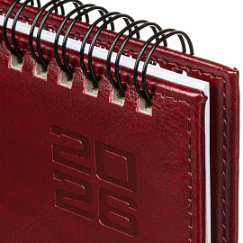 Планинг датированный 2026 год Escalada искусственная кожа 310x130 мм 64 листа бордовый, 70323