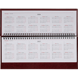 Планинг датированный 2026 год Escalada искусственная кожа 310x130 мм 64 листа бордовый, 70323