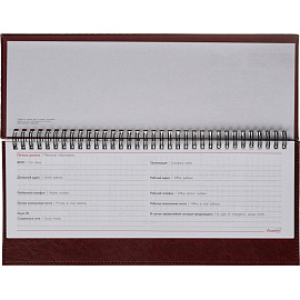 Планинг датированный 2026 год Escalada искусственная кожа 310x130 мм 64 листа бордовый, 70323