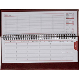 Планинг датированный 2026 год Escalada искусственная кожа 310x130 мм 64 листа бордовый, 70323