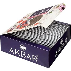 Чай чёрный Akbar Малина и Черника 100 пакетиков