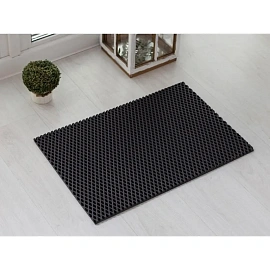 Коврик входной (придверный) ячеистый грязезащитный 68x120 см чёрный (УК-Р 0680120)