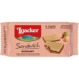 Вафли Loacker с лесным орехом 25 г (25 штук в упаковке)
