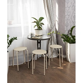 Табурет Береста бежевый (полипропилен, металл)