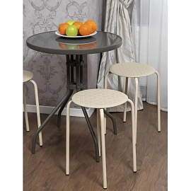 Табурет Береста бежевый (полипропилен, металл)