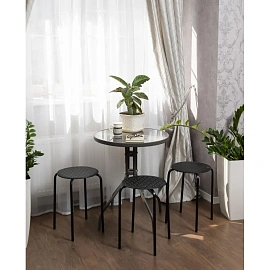 Табурет Береста чёрный (полипропилен, металл)