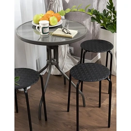 Табурет Береста чёрный (полипропилен, металл)