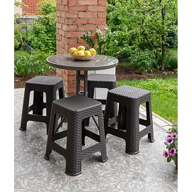 Табурет Ротанг квадратный коричневый (полипропилен)