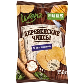 Чипсы картофельные Lorenz Деревенские со вкусом хрена 150г