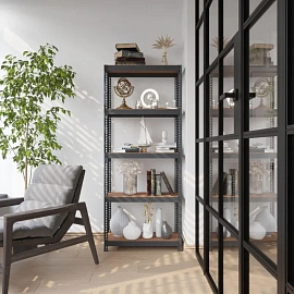 Стеллаж металлический Металл-Завод чёрный 5 полок 900x400x1800 мм