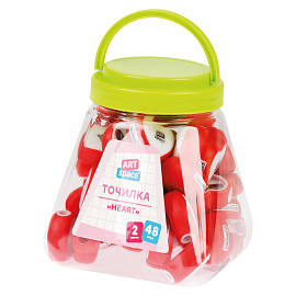 Точилка пластиковая ArtSpace "Heart", 1 отверстие, ассорти фото Точилка пластиковая ArtSpace "Heart", 1 отверстие, ассорти