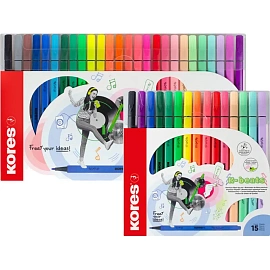 Фломастеры K-BEATS наб 15цв в коробке,пастель,неон.цв
