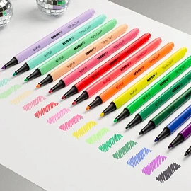 Фломастеры K-BEATS наб 15цв в коробке,пастель,неон.цв