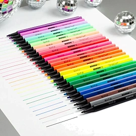 Фломастеры Kores K-beats 26 цветов с вентилируемыми колпачками