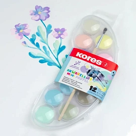 Краски акварельные Kores Akuarellos mini 12 цветов