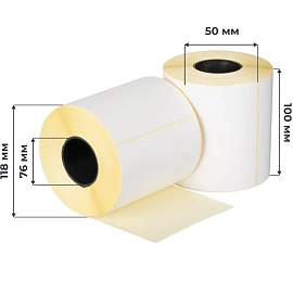 Термоэтикетки 100х50 мм ЭКО 76 мм диаметр втулки (9 рулонов по 1000 этикеток)