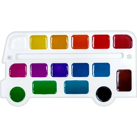 Краски акварельные Луч Кроха Автобус набор 16 цветов фото Краски акварельные Луч Кроха Автобус набор 16 цветов