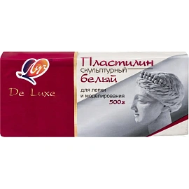 Пластилин скульптурный твёрдый Луч De Luxe белый 500 грамм