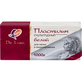 Пластилин скульптурный твёрдый Луч De Luxe белый 1000 грамм