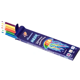 Карандаши цветные Луч Фантазия 6 карандашей 6 цветов шестигранные (неоновые)