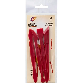 Набор стеков для лепки Луч Школа творчества пластик (4 штуки в упаковке) фото Набор стеков для лепки Луч Школа творчества пластик (4 штуки в упаковке)