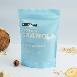 Гранола протеиновая R.A.W.Life кокос-банан 220 г