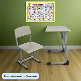 Стул ученический Комус Мебель серый/серый New рост 3-5 фото Стул ученический Комус Мебель серый/серый New рост 3-5