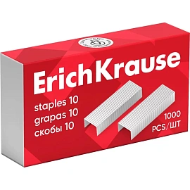 Скобы для степлера Erich Krause №10 с цинковым покрытием (1000 штук в упаковке)