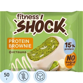 Печенье протеиновое FitnessSHOCK Брауни белый шоколад и фисташка 50 г