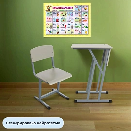 Стул ученический MET_Комус Мебель 7р.г. серый/серый New