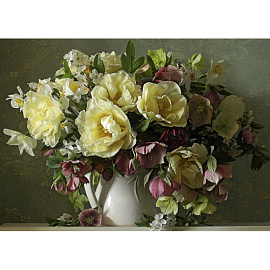 Календарь настенный 3-х блочный 2026 Букеты 340х820мм, 4 постера