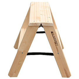 Стремянка деревянная двусторонняя с широкими ступенями 2х2 ступени