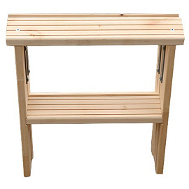 Стремянка деревянная двусторонняя с широкими ступенями 2х2 ступени