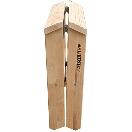 Стремянка деревянная двусторонняя с широкими ступенями 2х2 ступени