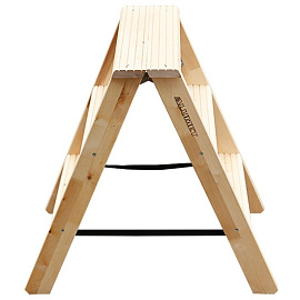 Стремянка деревянная двусторонняя 2х3 ступени Алюмет (WDS3203)