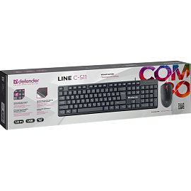 Комплект проводной клавиатура и мышь Defender Line C-511 (45511)