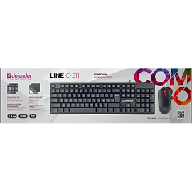 Комплект проводной клавиатура и мышь Defender Line C-511 (45511)