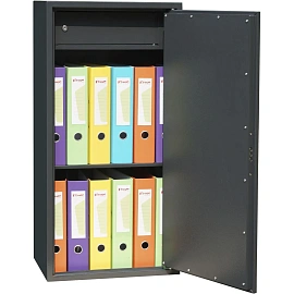 Шкаф металлический (архивный) для документов Комус Мебель TSL-90M (тёмно-серый, 460х340х900 мм)