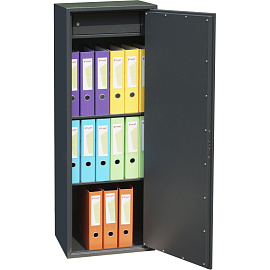 Шкаф металлический (архивный) для документов Комус Мебель TSL-125M (тёмно-серый, 460х340х1250 мм)
