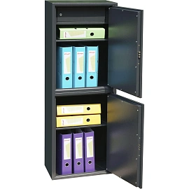 Шкаф металлический (архивный) для документов Комус Мебель TSL-127/2M (тёмно-серый, 460х340х1272 мм)