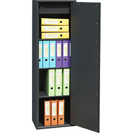 Шкаф металлический (архивный) для документов Комус Мебель TSL-150M (тёмно-серый, 460х340х1500 мм)