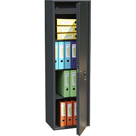 Шкаф металлический (архивный) для документов Комус Мебель TSL-150M (тёмно-серый, 460х340х1500 мм)