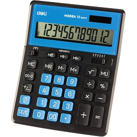 Калькулятор настольный Deli EM888A 12-разрядный чёрный 208x162x32 мм