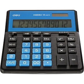 Калькулятор настольный Deli EM888A 12-разрядный чёрный 208x162x32 мм