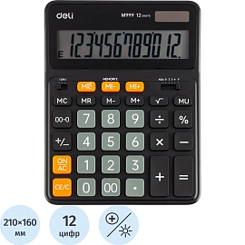 Калькулятор настольный Deli EM999 12-разрядный чёрный 210x160x36 мм