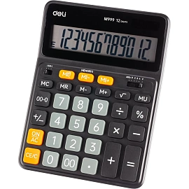 Калькулятор настольный Deli EM999 12-разрядный чёрный 210x160x36 мм