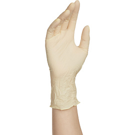 Перчатки медицинские смотровые латексные Русская Медицинская Упаковка текстурированные стерильные неопудренные размер S (6.5-7) жёлтые (50 пар/100 шту