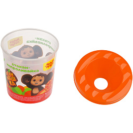 Стакан-непроливайка Мульти-Пульти "Чебурашка" (полный 250мл, до уровня 50мл), с рисунком