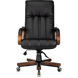 Кресло VB_ Бюрократ T-9932Walnut черный эко.кожа крестов. металл/дерево